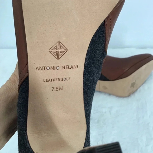 Antonio Milani Women’s Knight Lee Leather & Wool Heeled Ankle Boot Size 7.5 - Picture 11 of 11